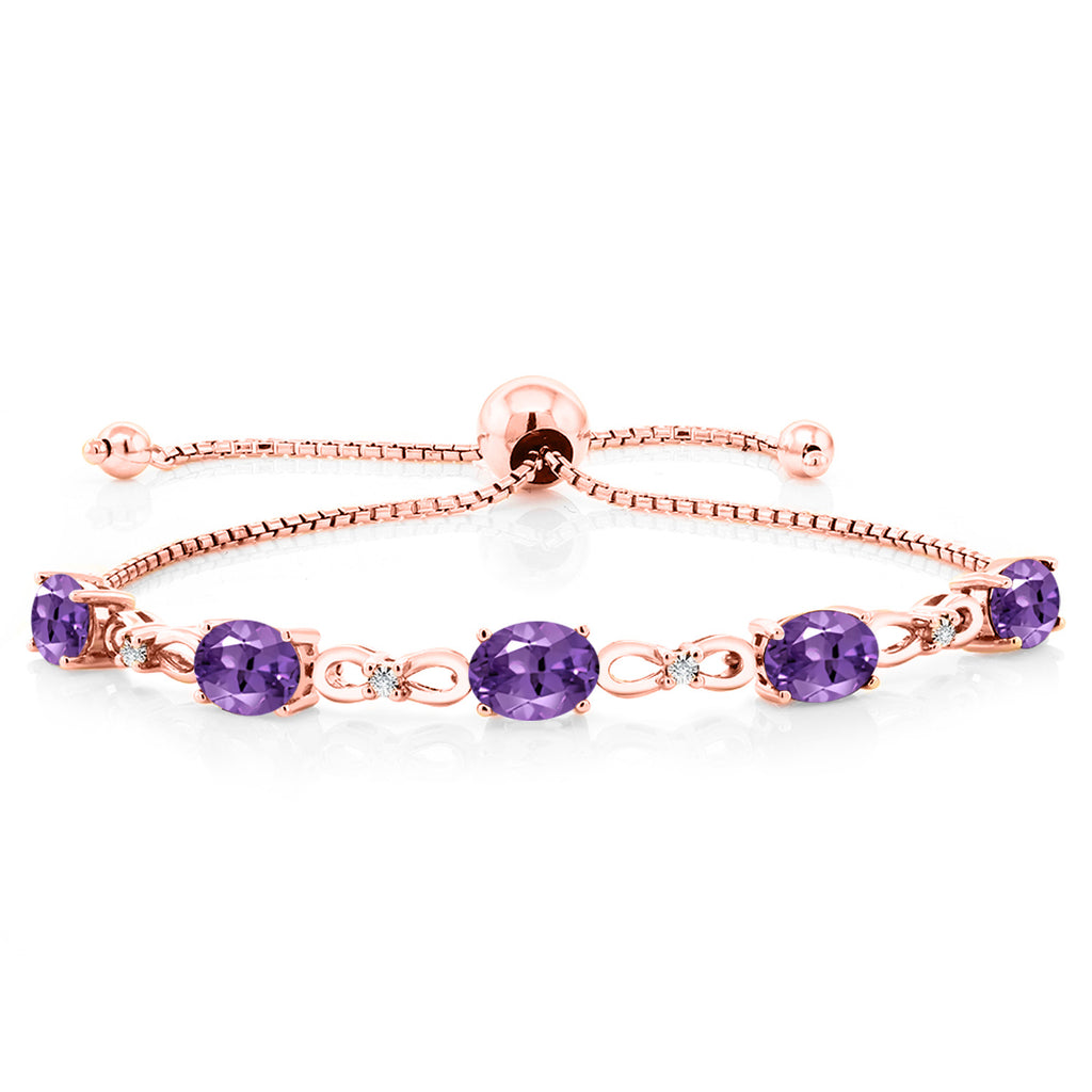Amethyst - February_Bracelet in 925 Rose Gold Plated Silver