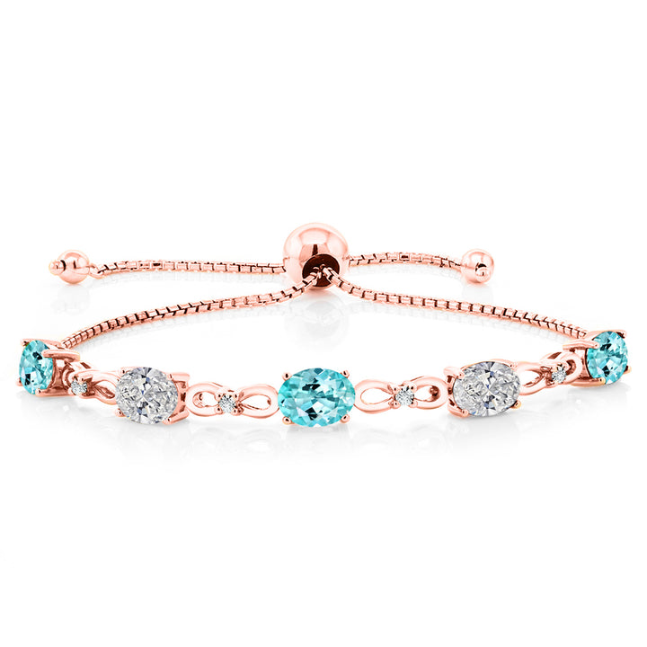 Apatite_Bracelet in 925 Rose Gold Plated Silver