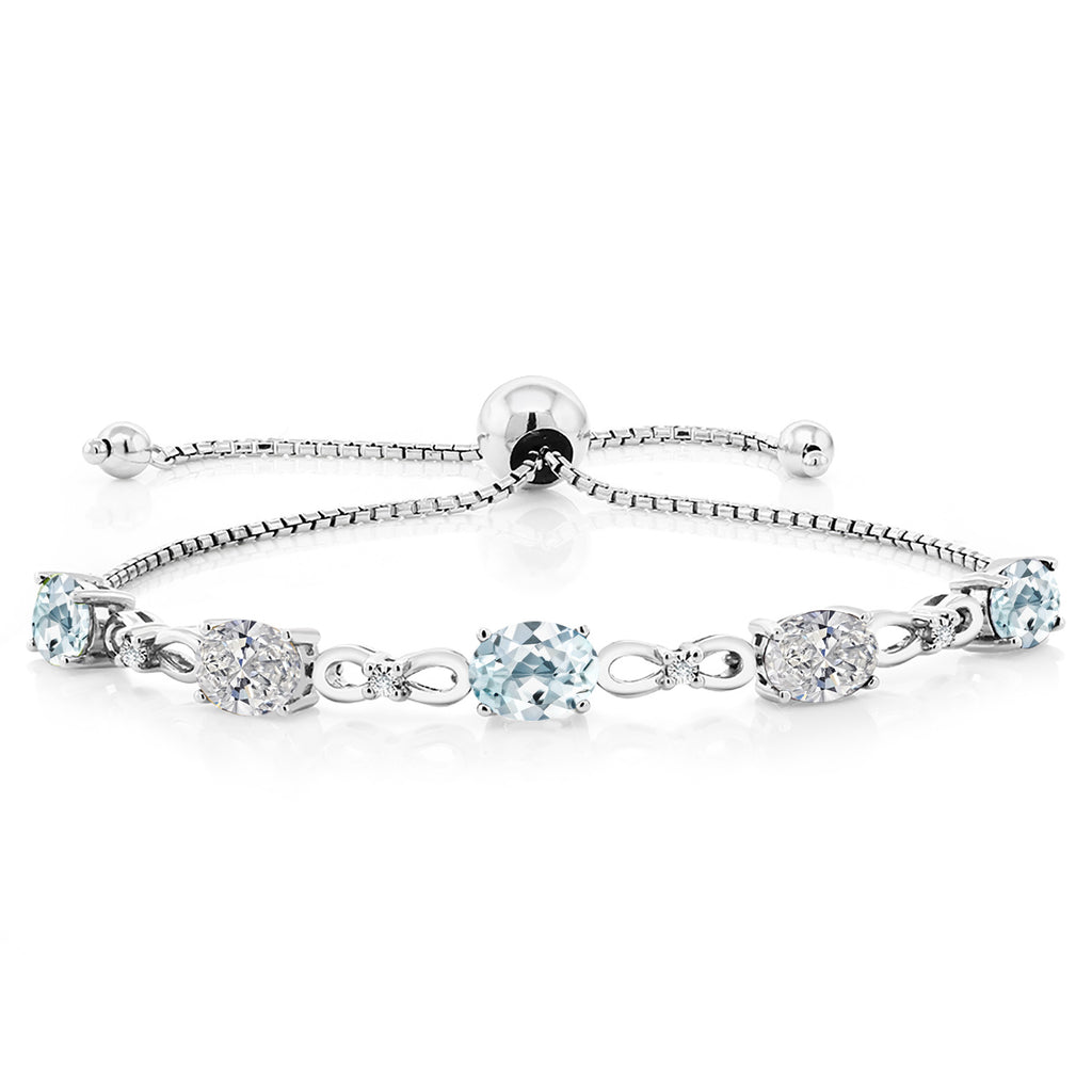 Aquamarine - March_Bracelet in 925 Sterling Silver