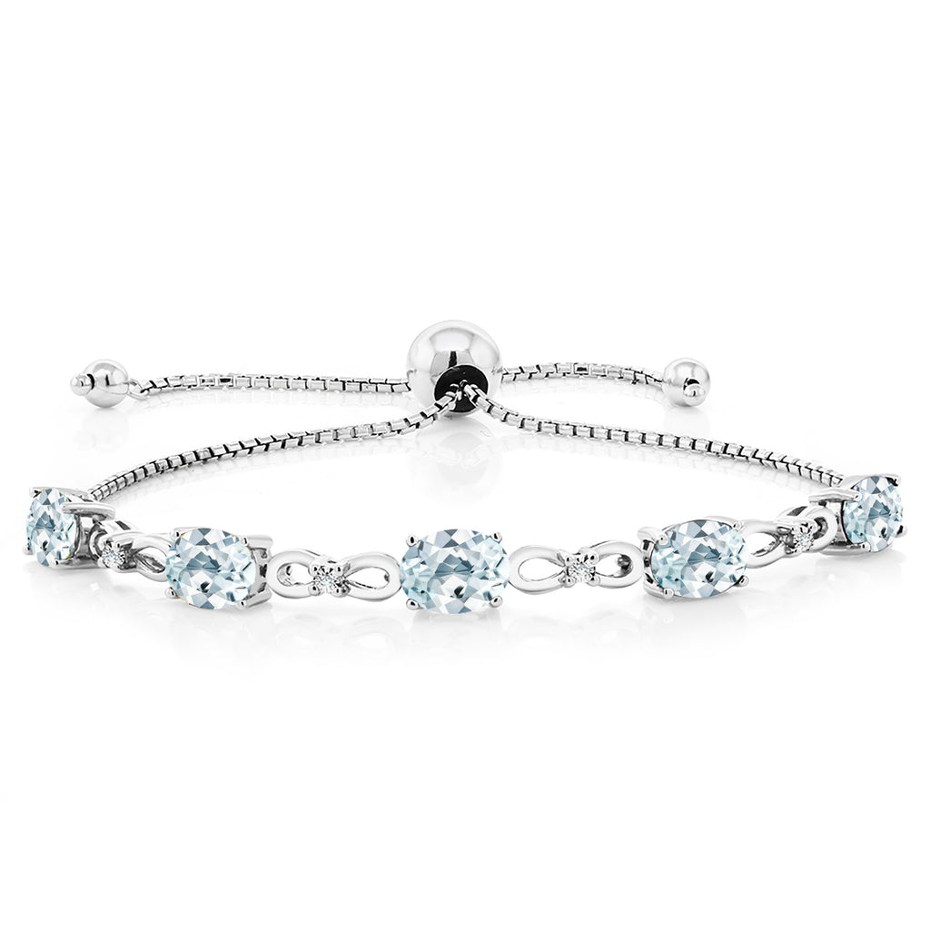 Aquamarine - March_Bracelet in 925 Sterling Silver