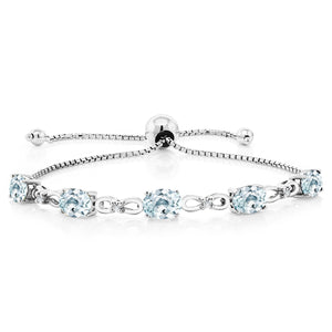 Aquamarine - March_Bracelet in 925 Sterling Silver