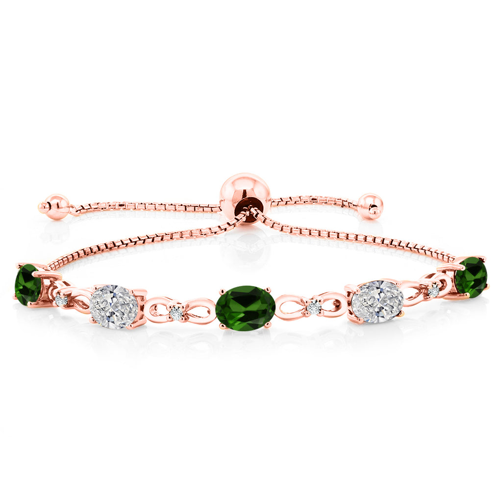 Chrome Diopside_Bracelet in 925 Rose Gold Plated Silver