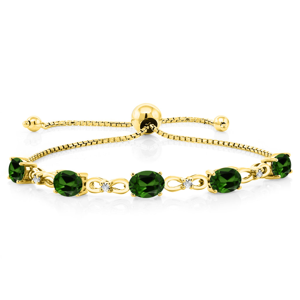 Chrome Diopside_Bracelet in 925 Yellow Gold Plated Silver