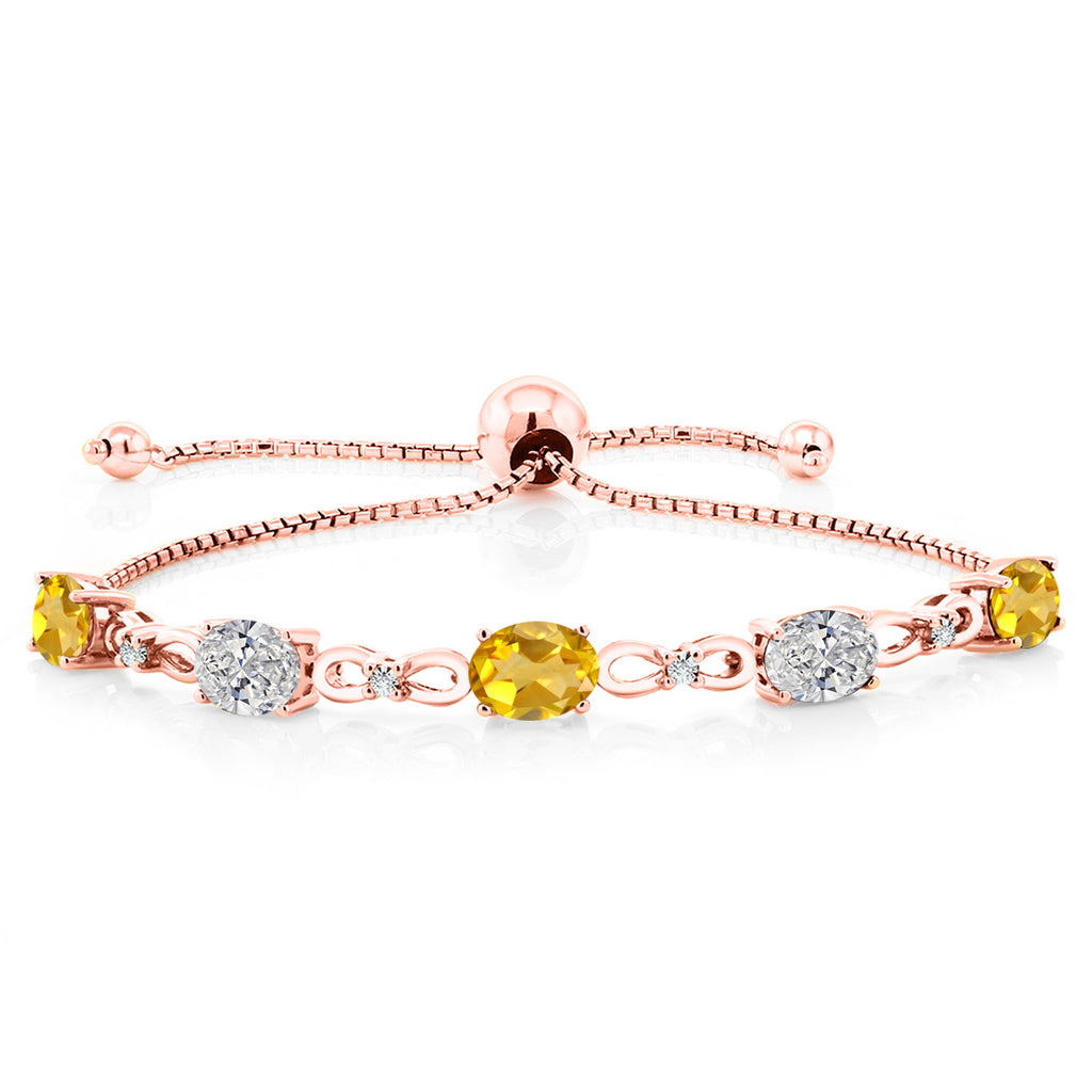 Citrine - November_Bracelet in 925 Rose Gold Plated Silver