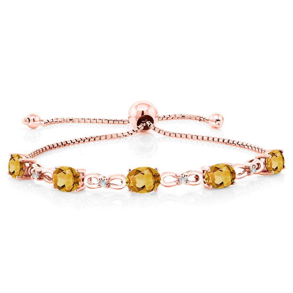 Citrine - November_Bracelet in 925 Rose Gold Plated Silver