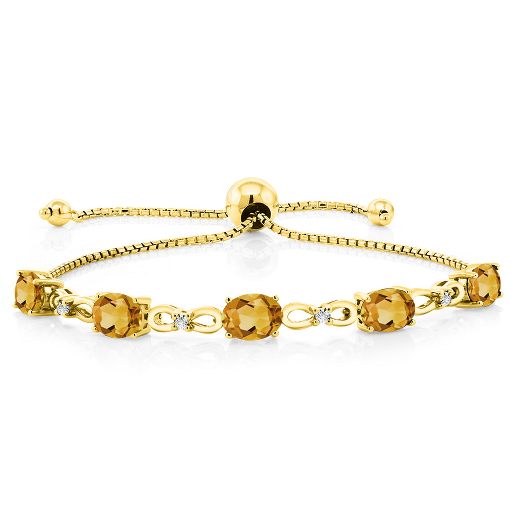 Citrine - November_Bracelet in 925 Yellow Gold Plated Silver