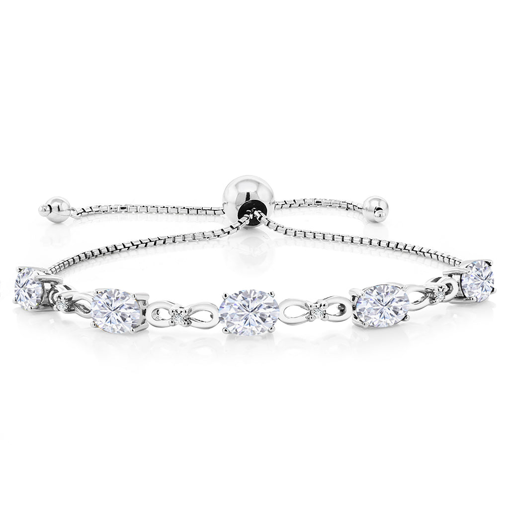 White Moissanite - April_Bracelet in 925 Sterling Silver
