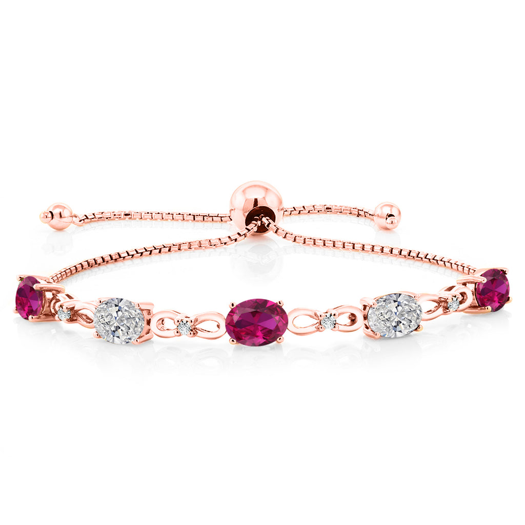 Created Ruby - July_Bracelet in 925 Rose Gold Plated Silver