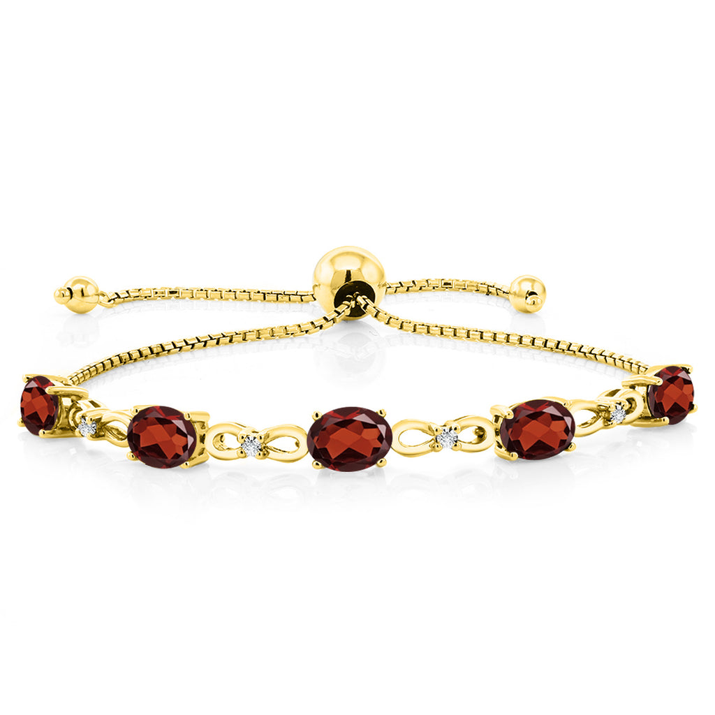 Garnet - January_Bracelet in 925 Yellow Gold Plated Silver