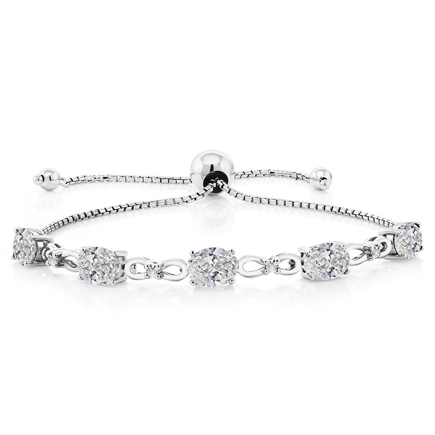 White Lab Grown Diamond - April_Bracelet in 925 Sterling Silver