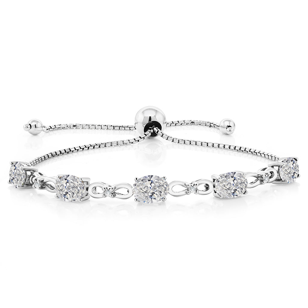 White Lab Grown Diamond - April_Bracelet in 925 Sterling Silver