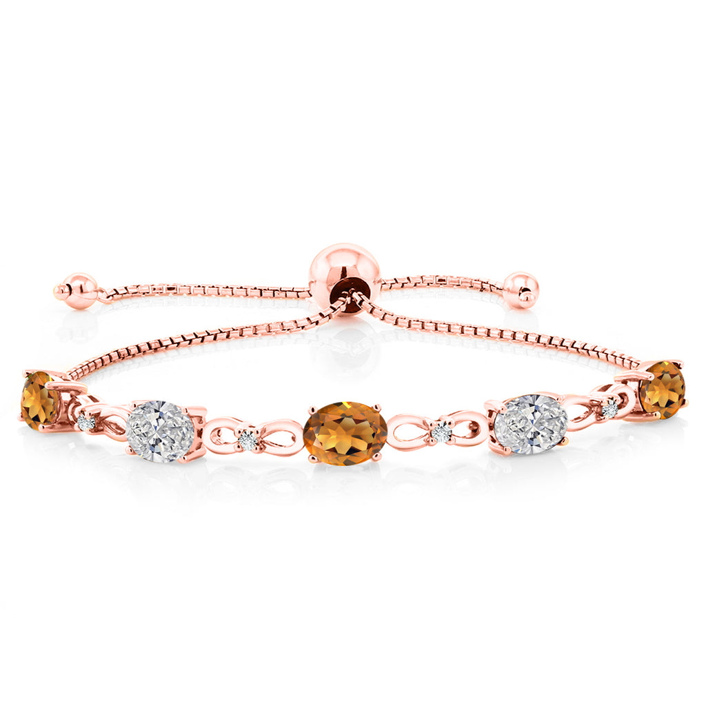 Madeira Citrine_Bracelet in 925 Rose Gold Plated Silver