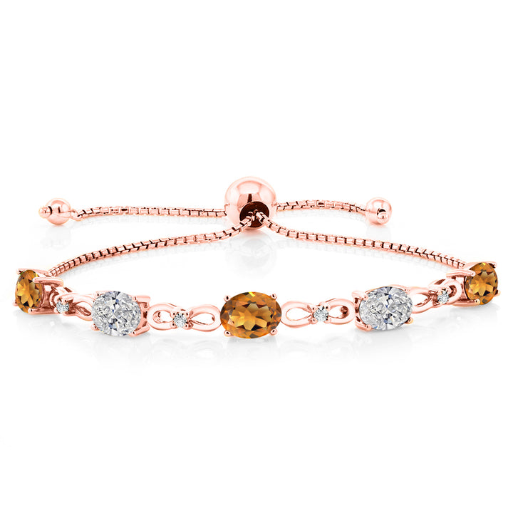 Madeira Citrine_Bracelet in 925 Rose Gold Plated Silver