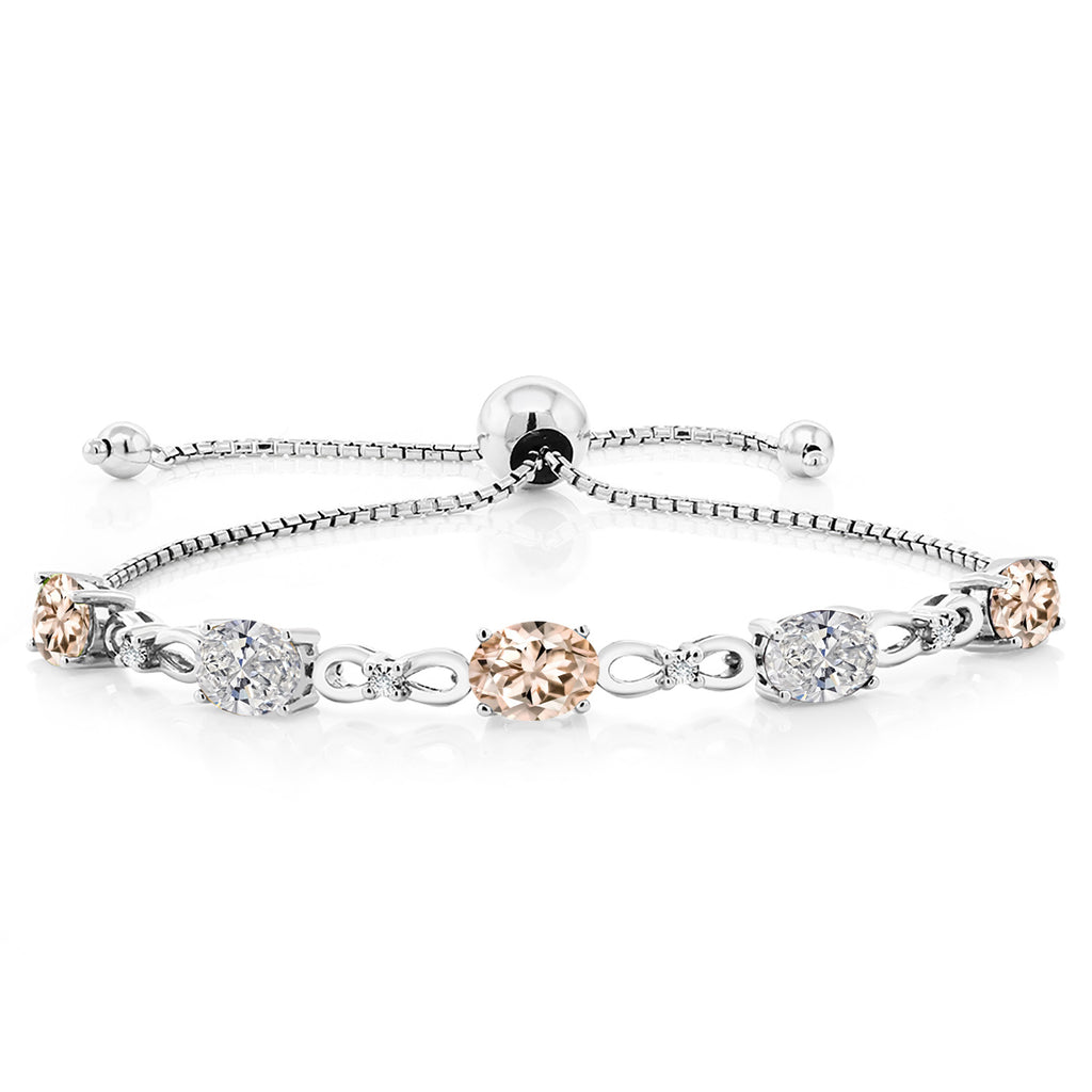 Morganite - October_Bracelet in 925 Sterling Silver
