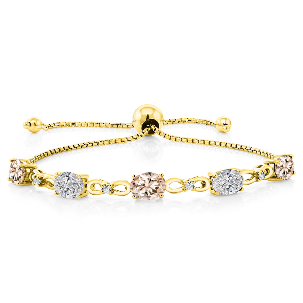 Morganite - October_Bracelet in 925 Yellow Gold Plated Silver