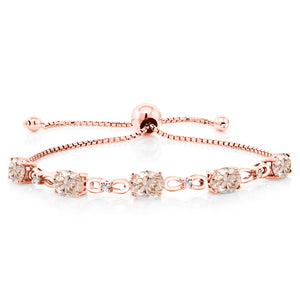 Morganite - October_Bracelet in 925 Rose Gold Plated Silver