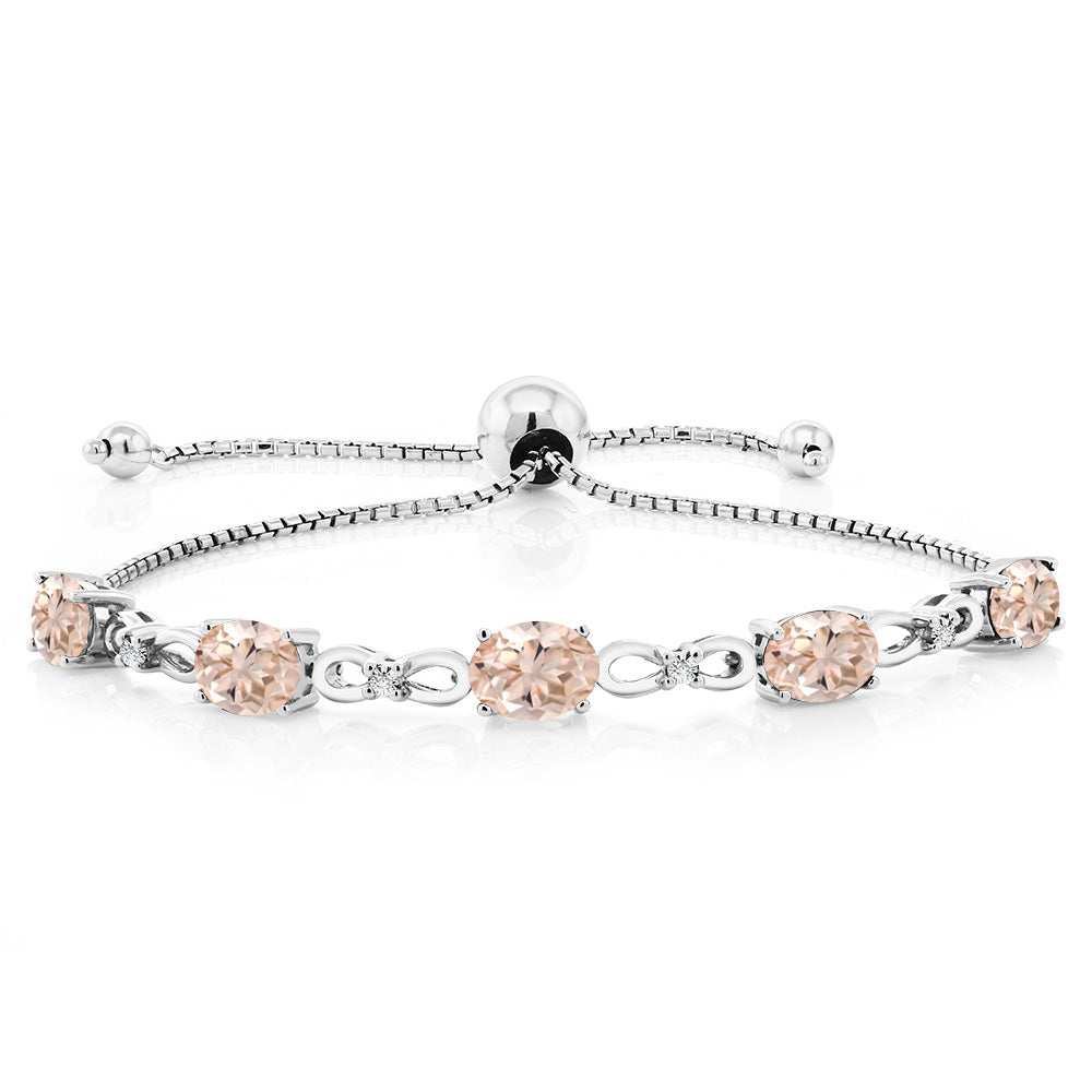Morganite - October_Bracelet in 925 Sterling Silver