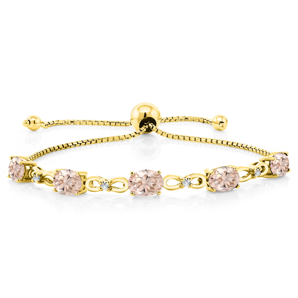 Morganite - October_Bracelet in 925 Yellow Gold Plated Silver