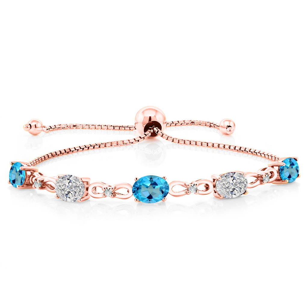 American Blue Mystic Topaz_Bracelet in 925 Rose Gold Plated Silver