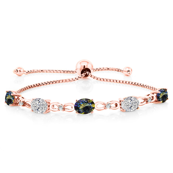 Blue Mystic Topaz_Bracelet in 925 Rose Gold Plated Silver
