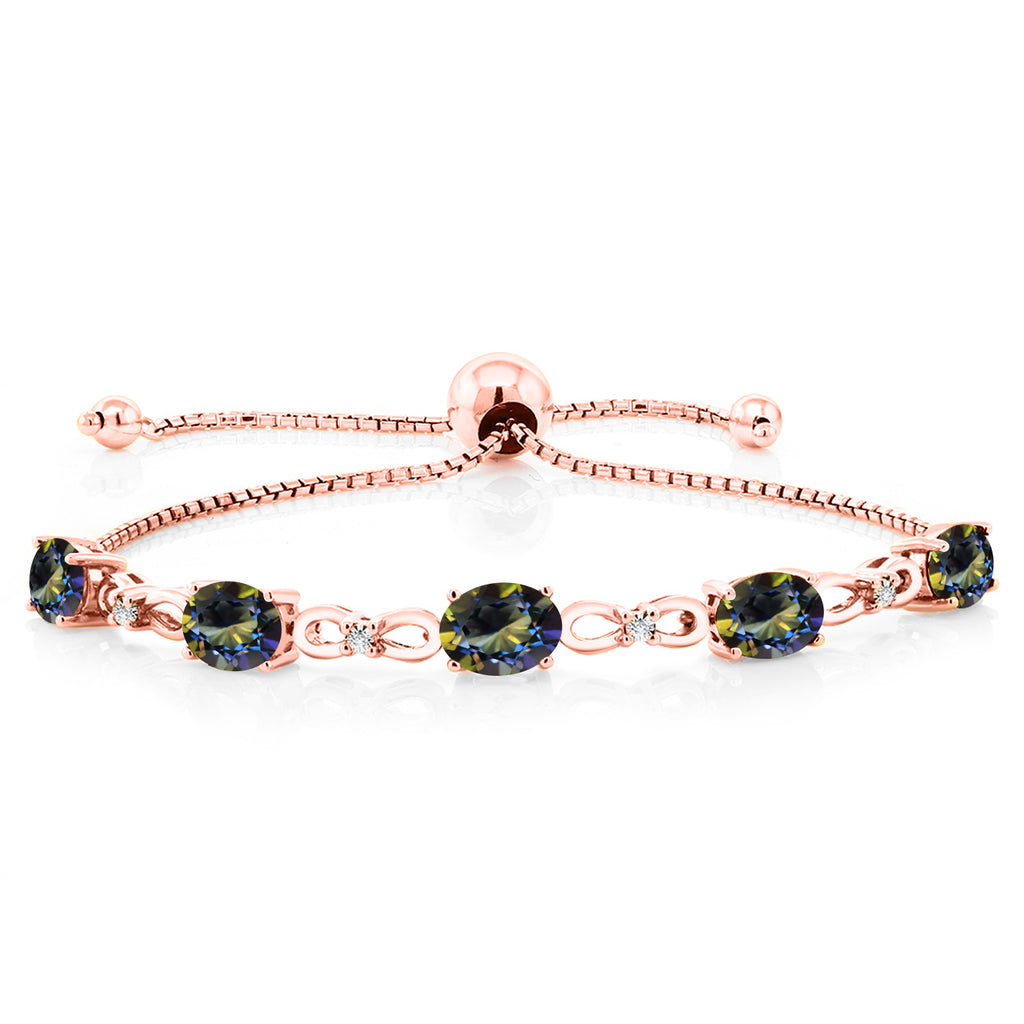Blue Mystic Topaz_Bracelet in 925 Rose Gold Plated Silver