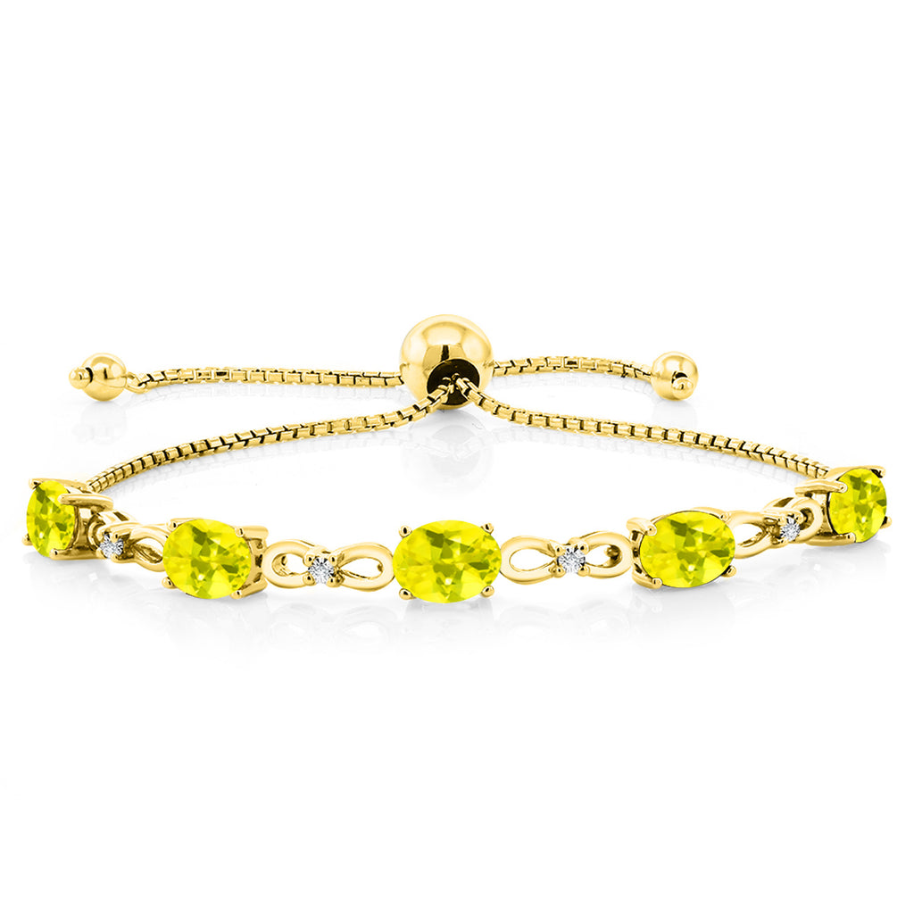 Canary Mystic Topaz_Bracelet in 925 Yellow Gold Plated Silver