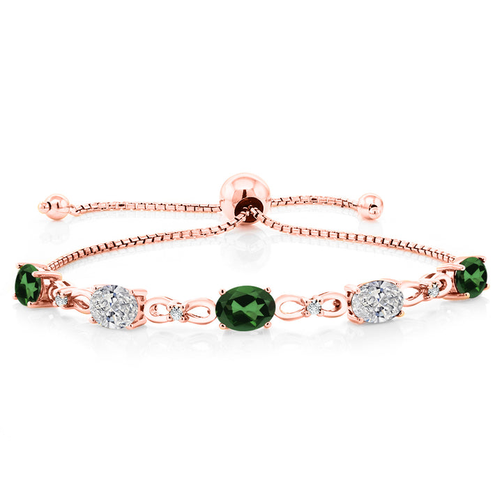 Emerald Envy Mystic Topaz_Bracelet in 925 Rose Gold Plated Silver