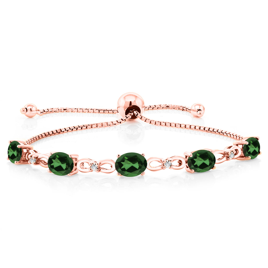 Emerald Envy Mystic Topaz_Bracelet in 925 Rose Gold Plated Silver