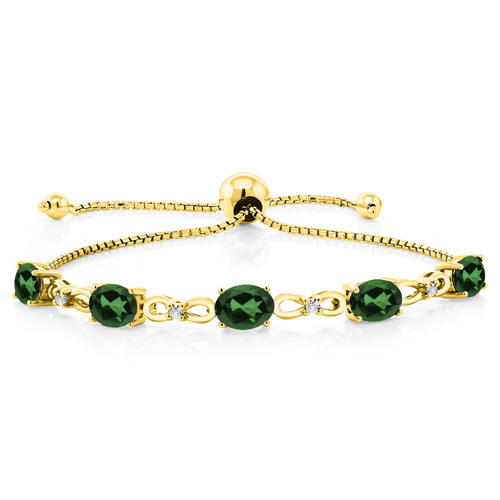 Emerald Envy Mystic Topaz_Bracelet in 925 Yellow Gold Plated Silver