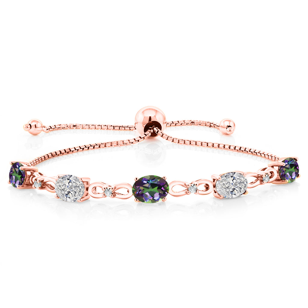 Green Mystic Topaz_Bracelet in 925 Rose Gold Plated Silver