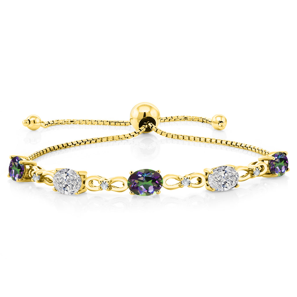 Green Mystic Topaz_Bracelet in 925 Yellow Gold Plated Silver