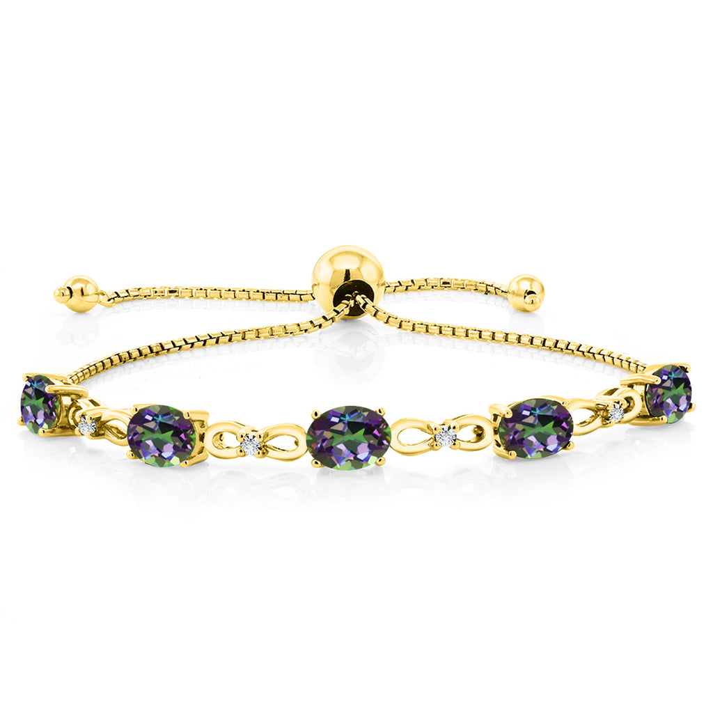 Green Mystic Topaz_Bracelet in 925 Yellow Gold Plated Silver