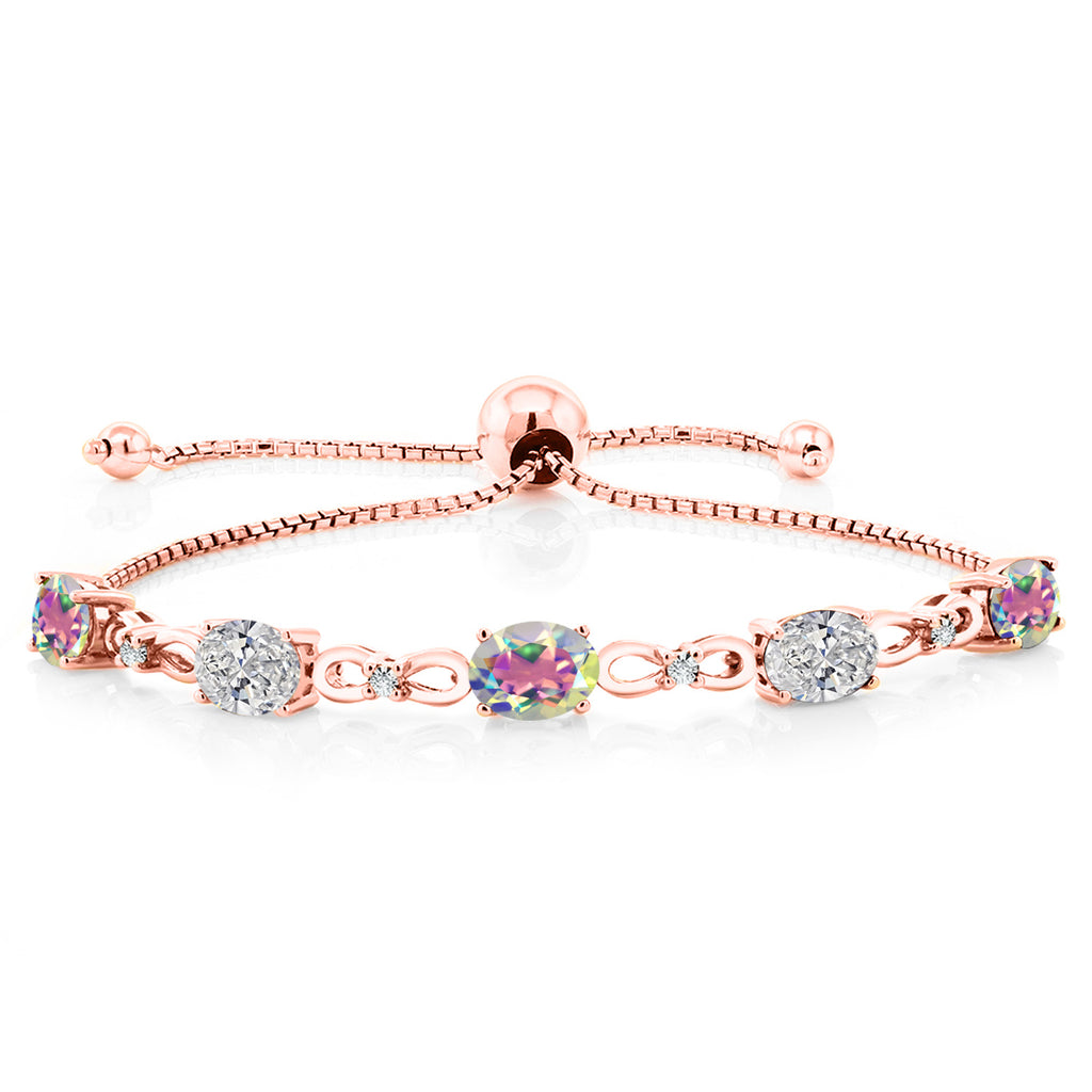 Mercury Mist Mystic Topaz_Bracelet in 925 Rose Gold Plated Silver