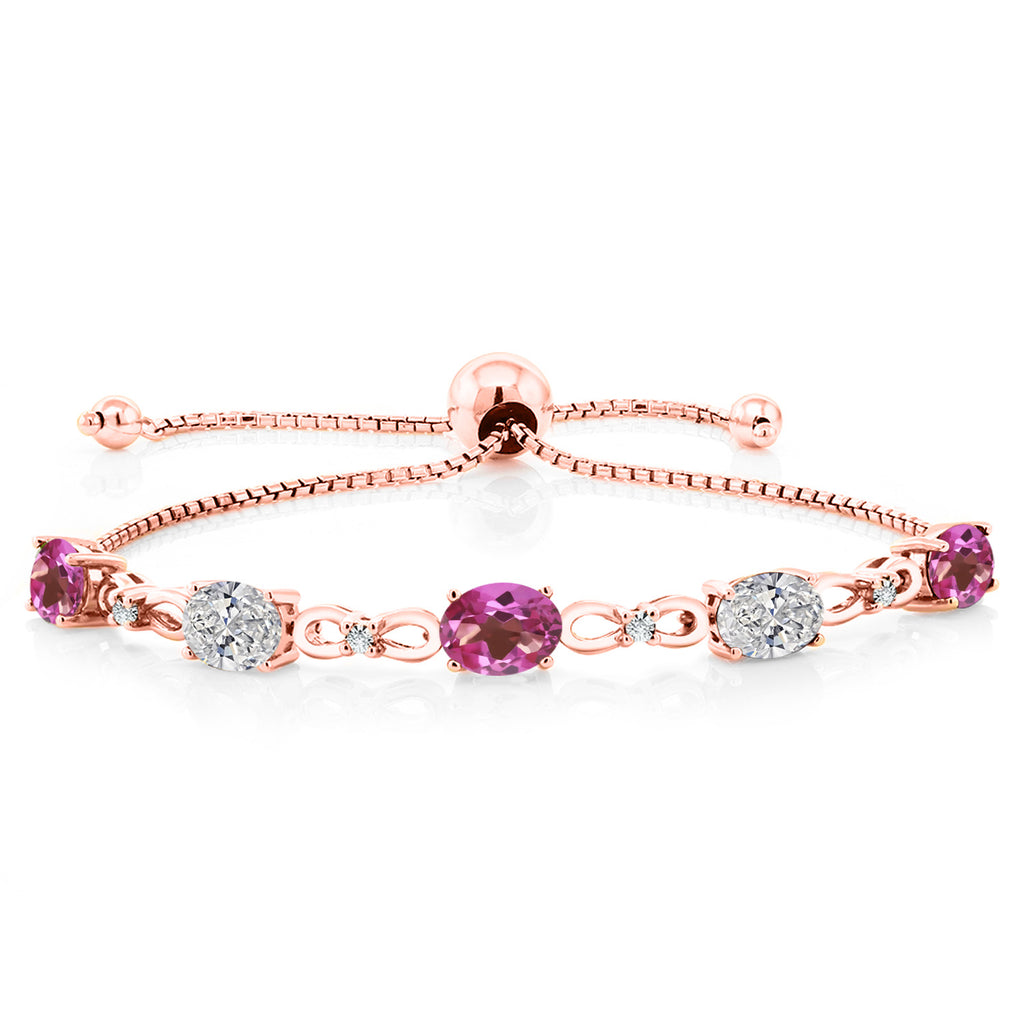 Pink Mystic Topaz_Bracelet in 925 Rose Gold Plated Silver