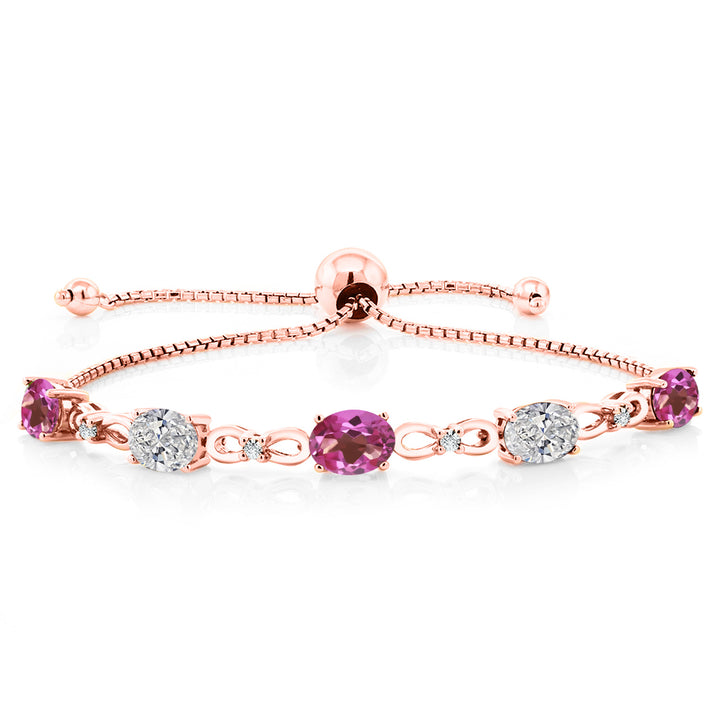 Pink Mystic Topaz_Bracelet in 925 Rose Gold Plated Silver