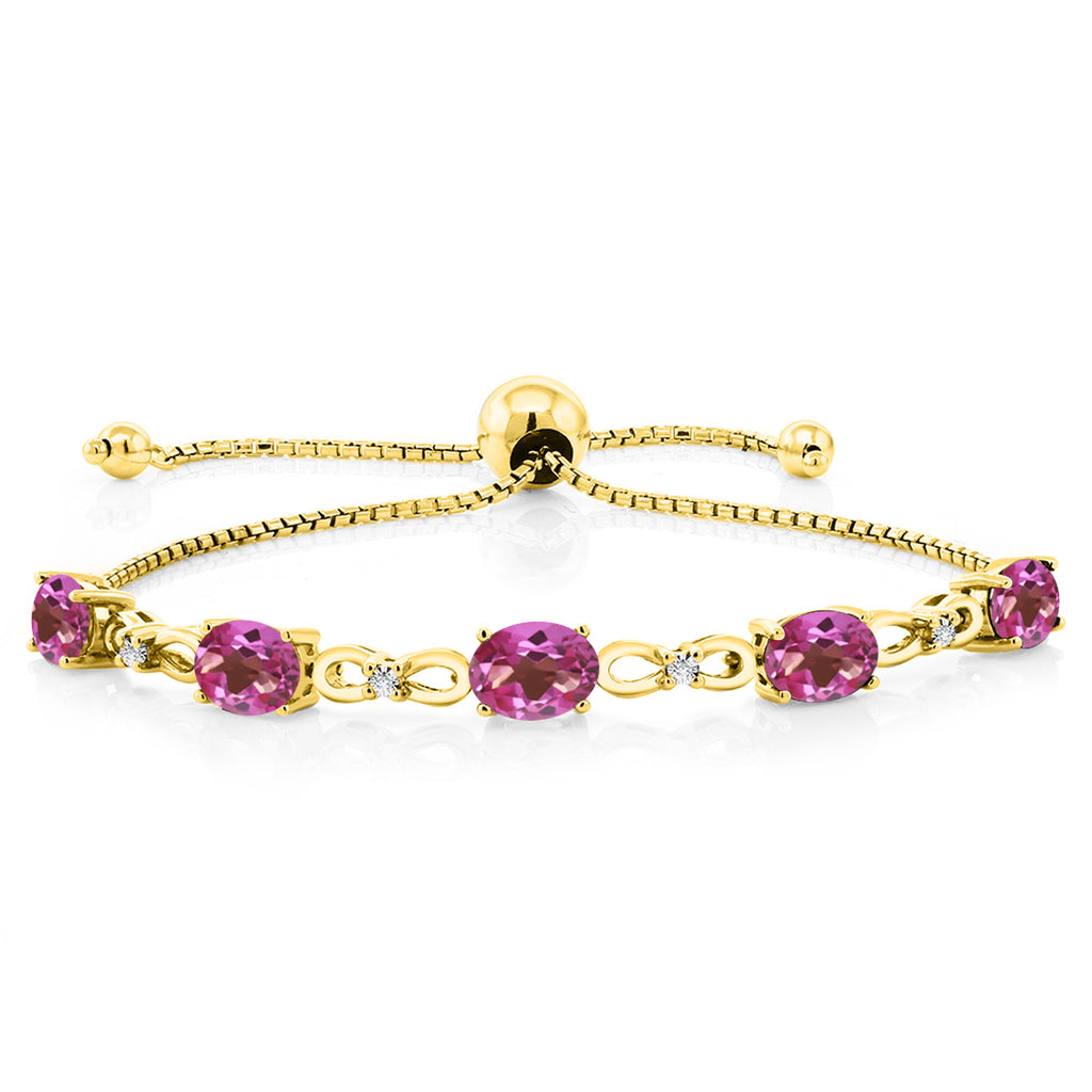 Pink Mystic Topaz_Bracelet in 925 Yellow Gold Plated Silver