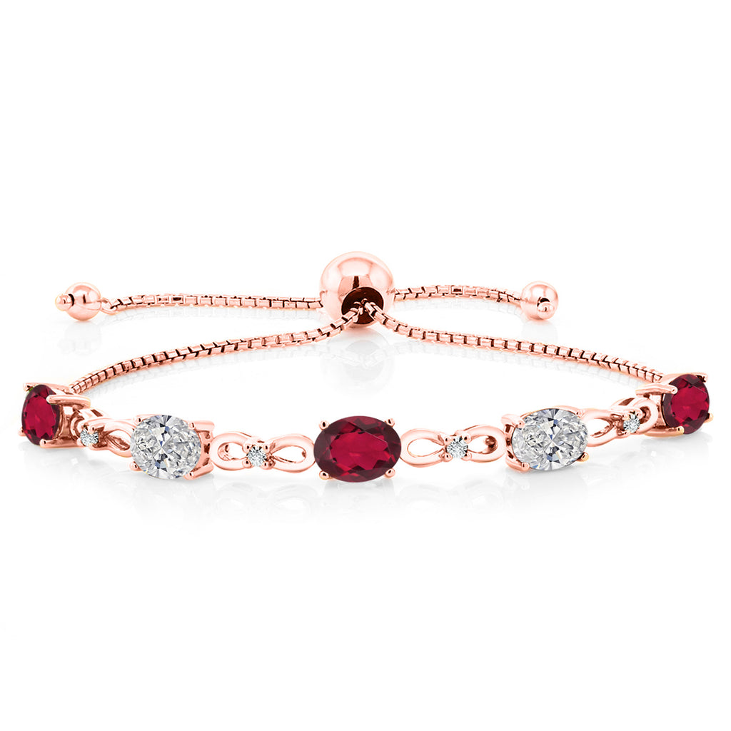 Ruby Red Mystic Topaz_Bracelet in 925 Rose Gold Plated Silver