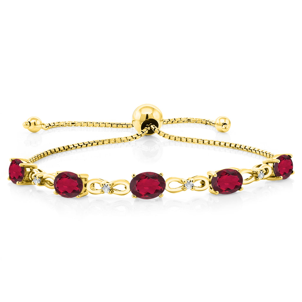 Ruby Red Mystic Topaz_Bracelet in 925 Yellow Gold Plated Silver