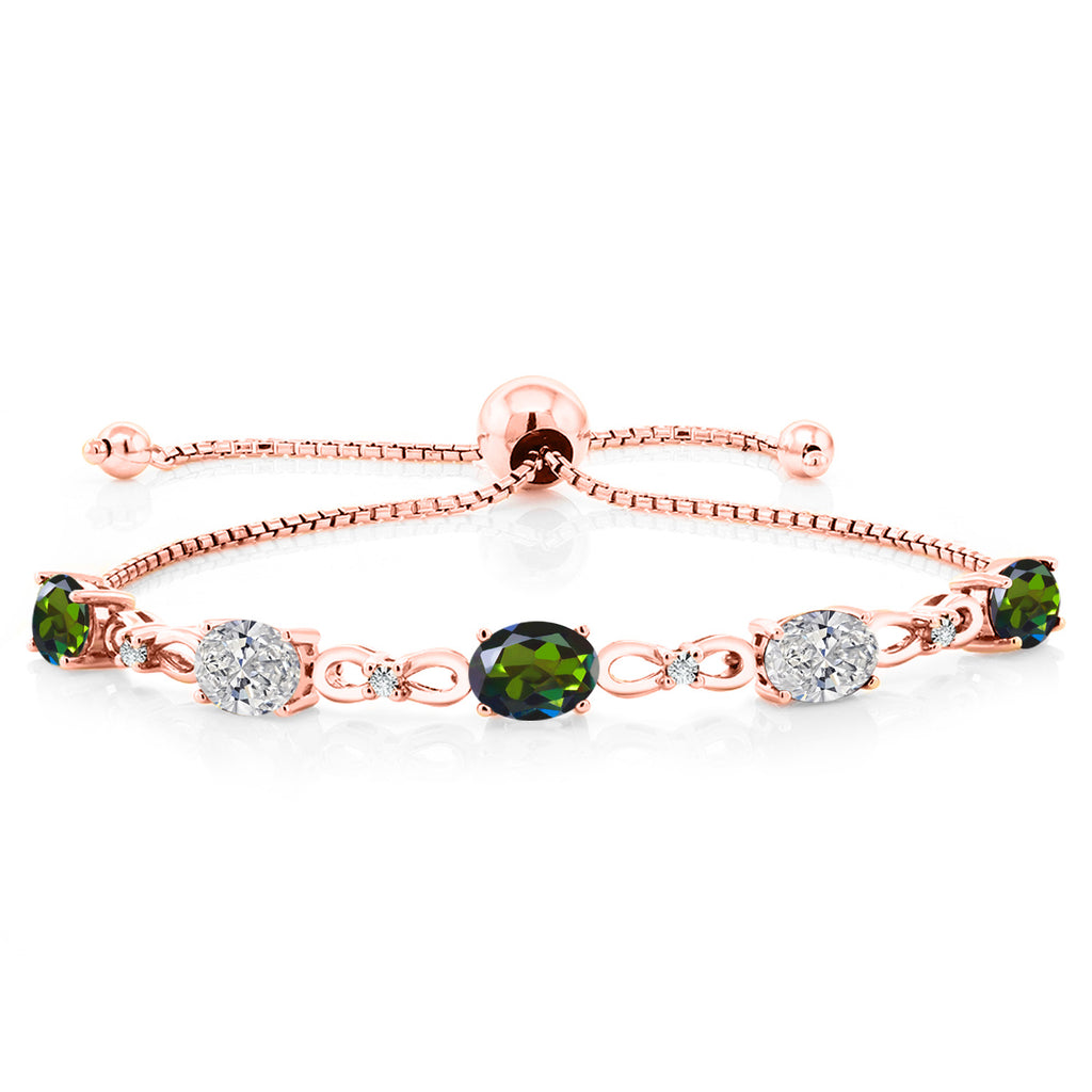 Tourmaline Green Mystic Topaz_Bracelet in 925 Rose Gold Plated Silver