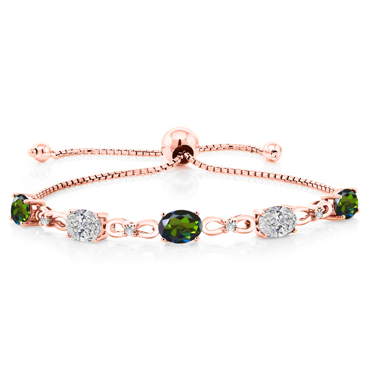 Tourmaline Green Mystic Topaz_Bracelet in 925 Rose Gold Plated Silver