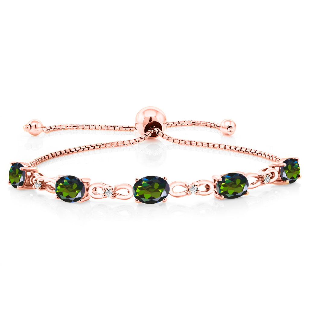Tourmaline Green Mystic Topaz_Bracelet in 925 Rose Gold Plated Silver