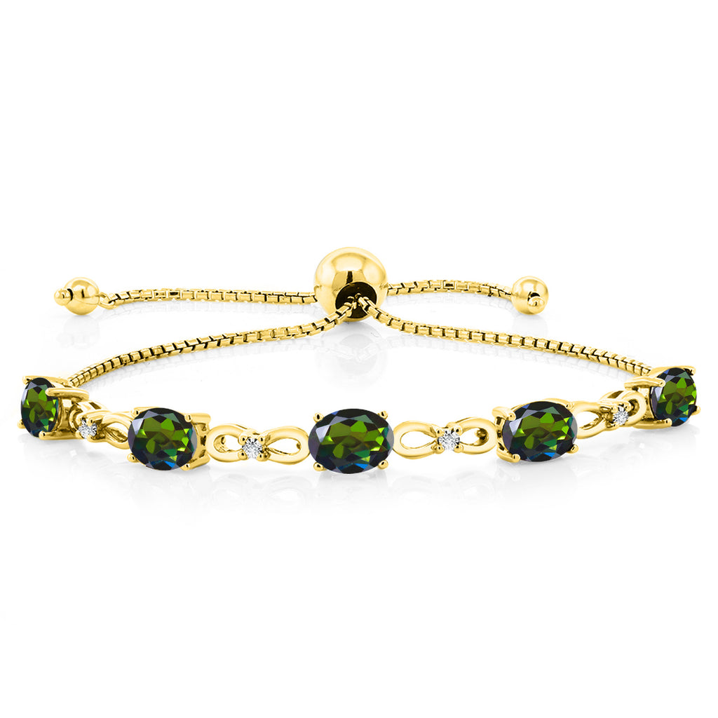 Tourmaline Green Mystic Topaz_Bracelet in 925 Yellow Gold Plated Silver