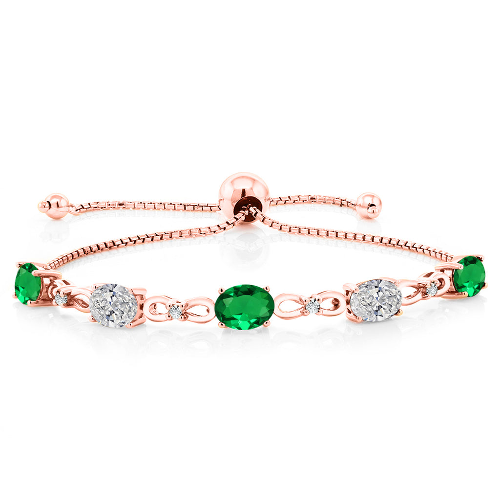 Nano Emerald - May_Bracelet in 925 Rose Gold Plated Silver