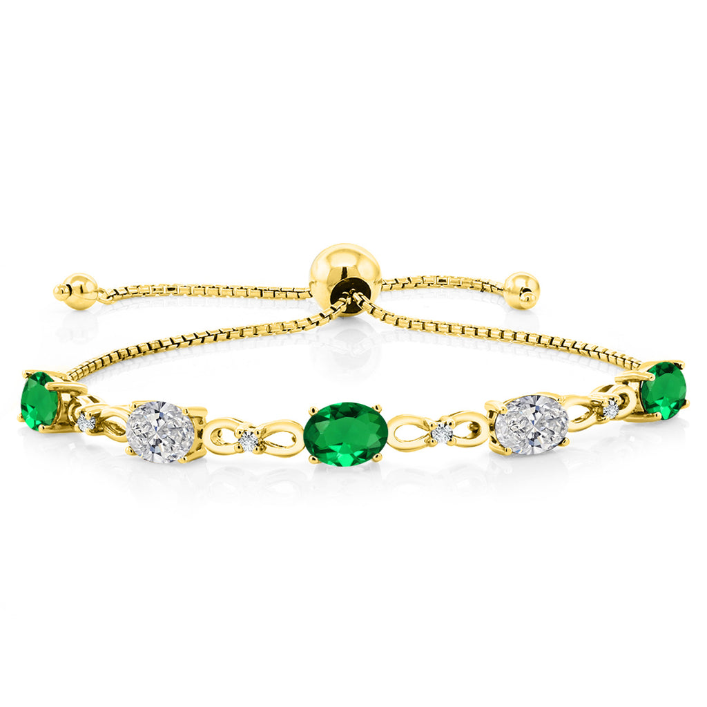 Nano Emerald - May_Bracelet in 925 Yellow Gold Plated Silver