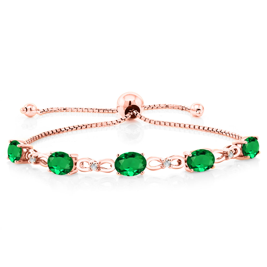Nano Emerald - May_Bracelet in 925 Rose Gold Plated Silver
