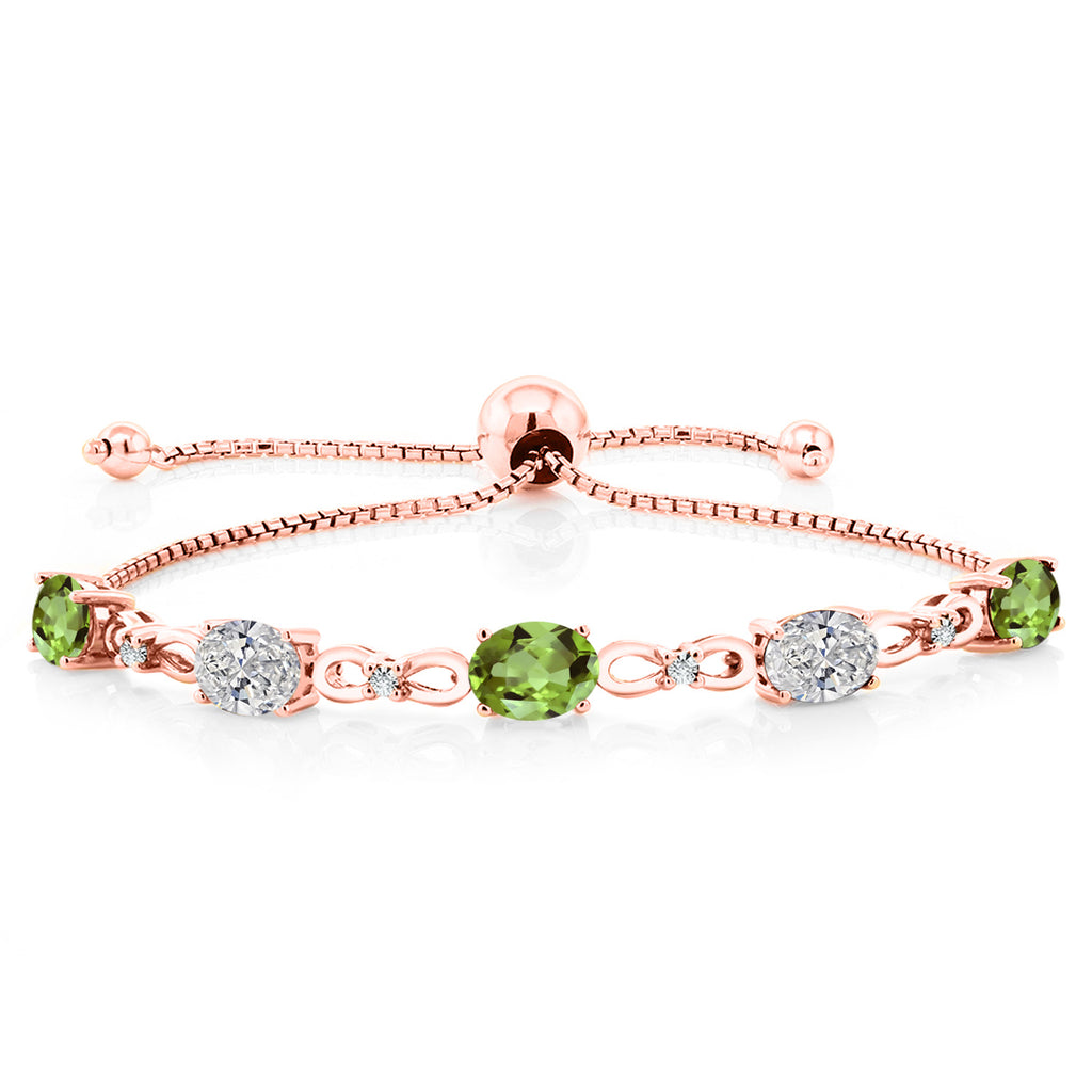 Peridot - August_Bracelet in 925 Rose Gold Plated Silver