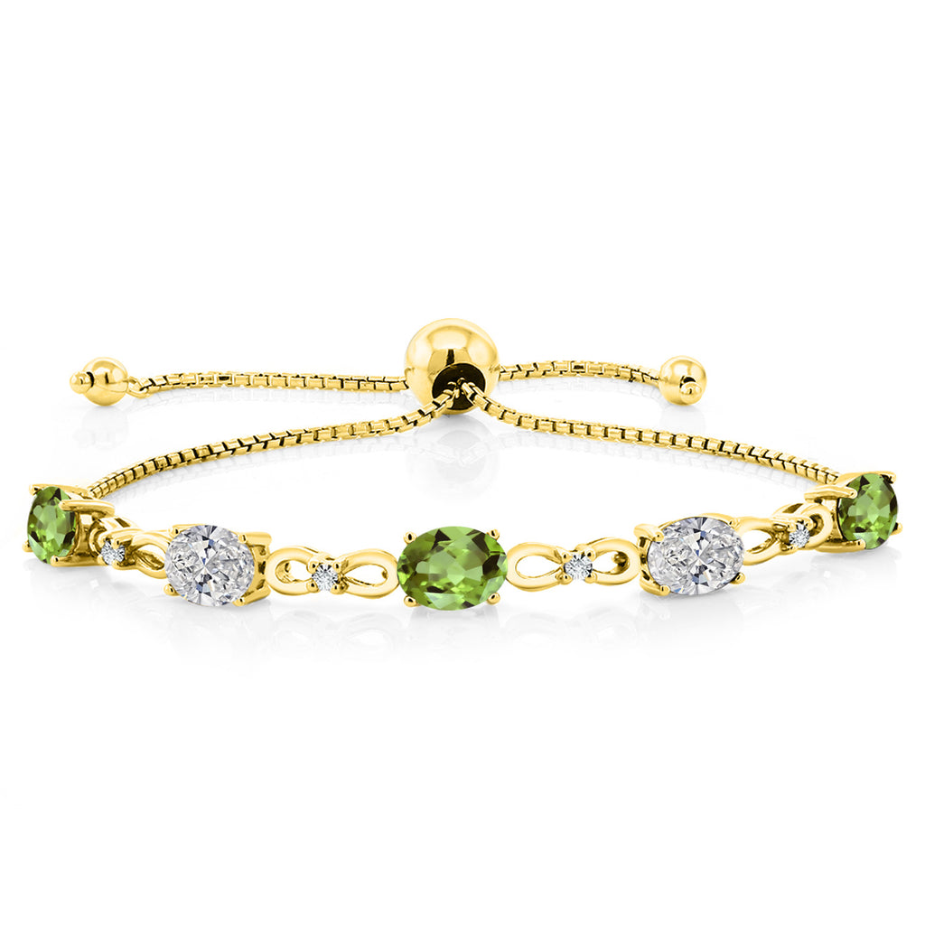 Peridot - August_Bracelet in 925 Yellow Gold Plated Silver