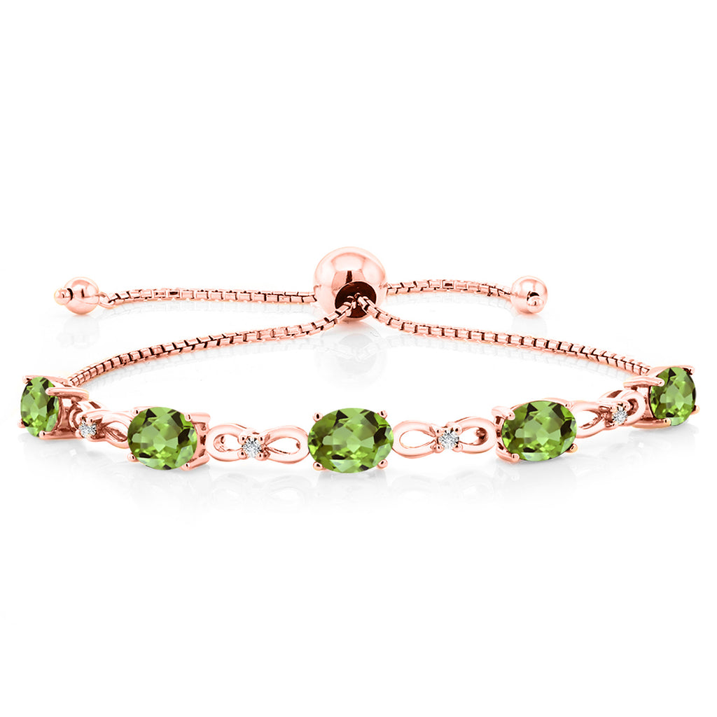 Peridot - August_Bracelet in 925 Rose Gold Plated Silver