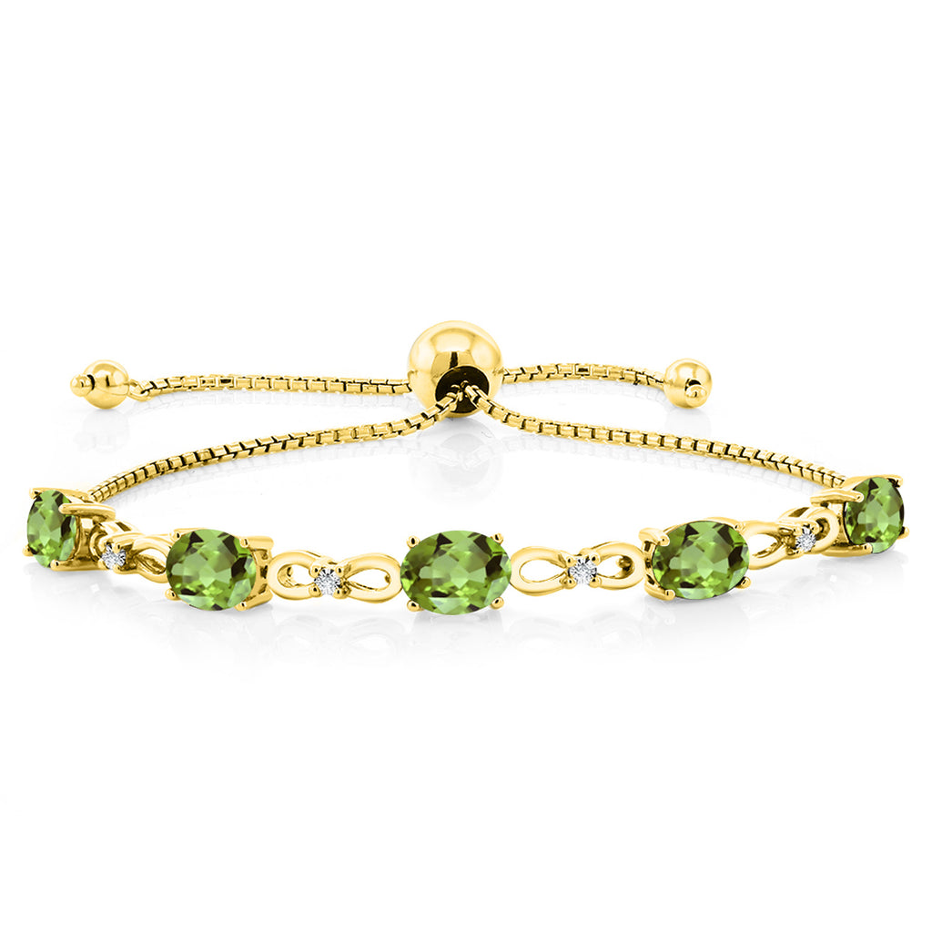 Peridot - August_Bracelet in 925 Yellow Gold Plated Silver