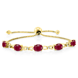 Ruby - July_Bracelet in 925 Yellow Gold Plated Silver